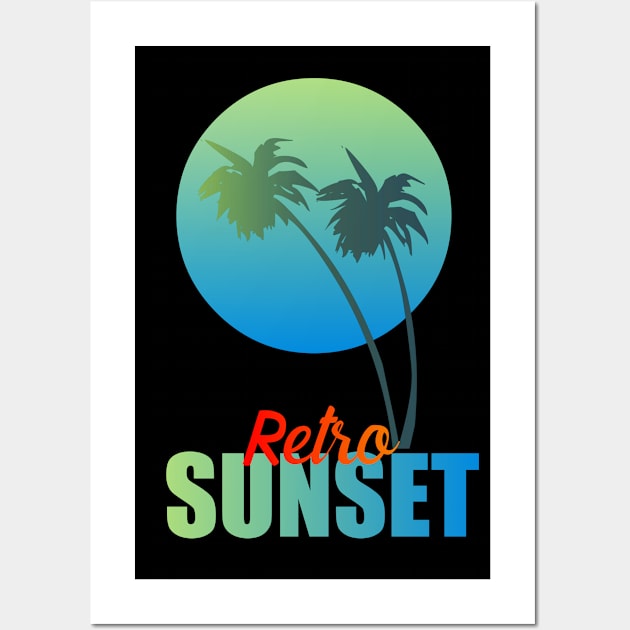 Retro sunset Wall Art by gustavoscameli